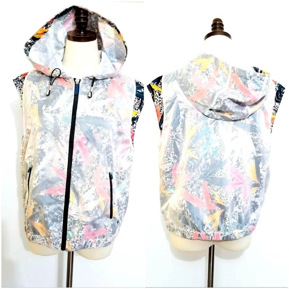 Body Glove Hooded Multicolored Windbreaker Vest, M-L